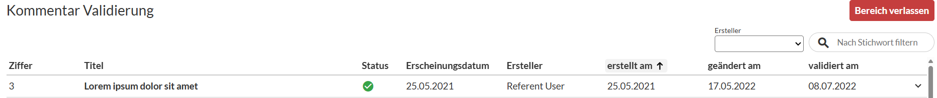 MGI Website KommentarValidierungListe